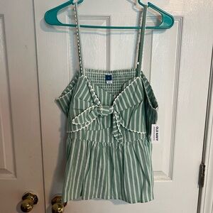 Ambiance Green and White Striped Camisole